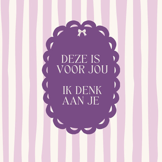 Mini kaartje ik denk aan je